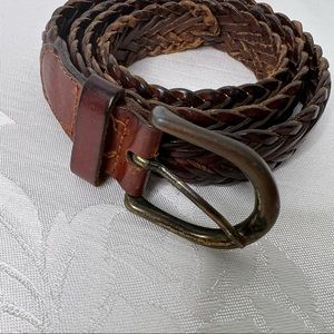 Handmade Braided leather belt with buckle size 36